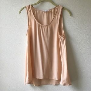 Everlane Silk Tank in Peach